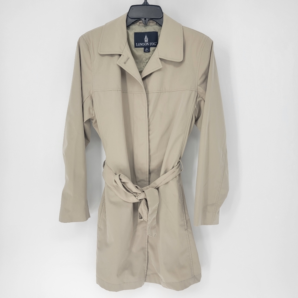 London Fog Light Khaki Trench Jacket Small